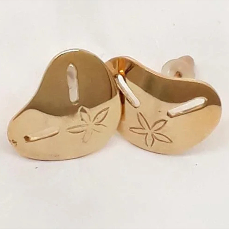 9ct Gold Medium Pansy Shell Earrings