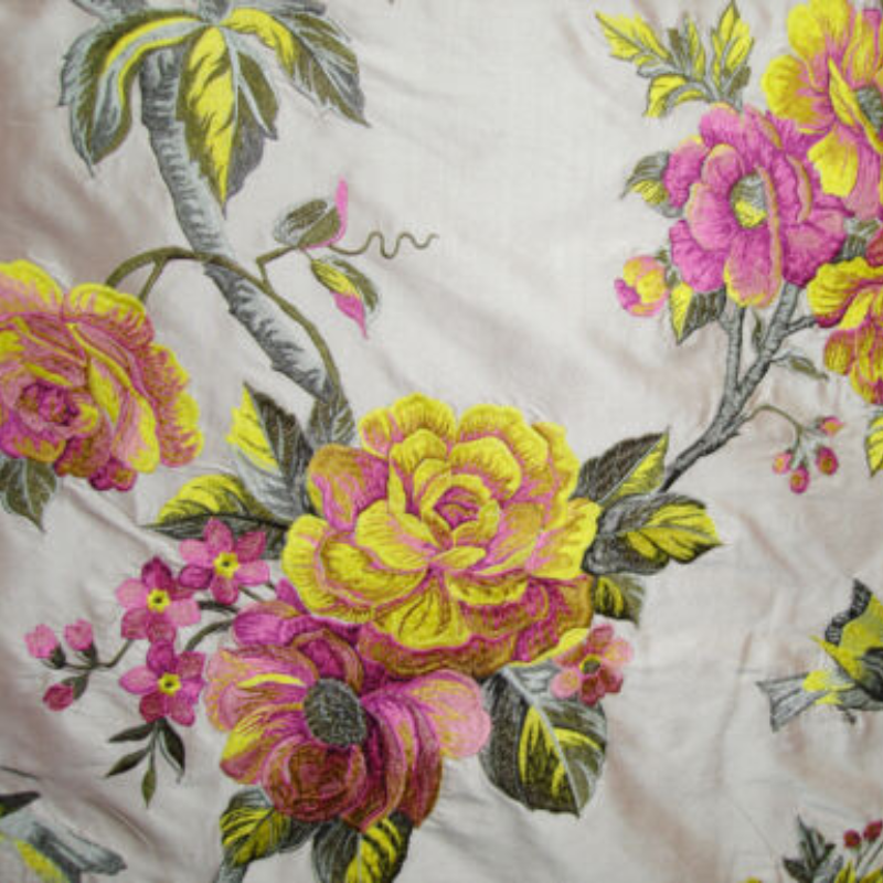 Silk Floral Fabric 