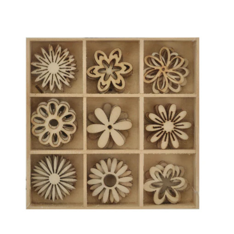 Wooden Shapes - Flower - 45pcs