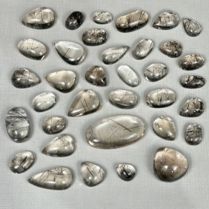 AAA+ Black Rutile Quartz Cabochons 