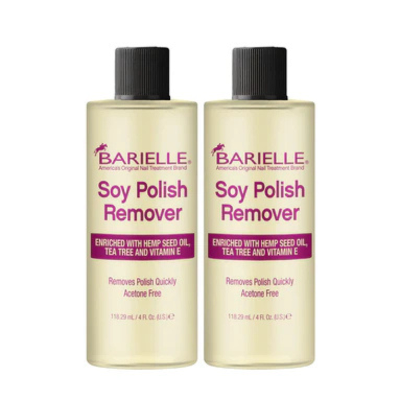 Barielle Acetone Free Soy Nail Polish Remover with Hemp Seed Oil 4 oz. (2-PACK) 
