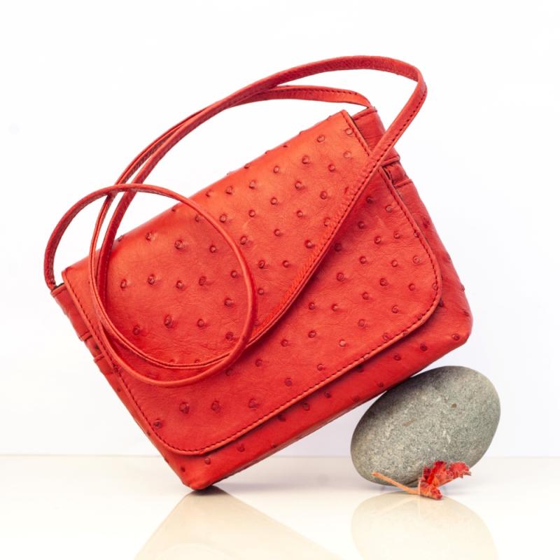 Red Ostrich Handbag
