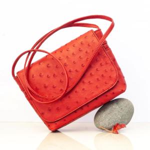 Red Ostrich Handbag