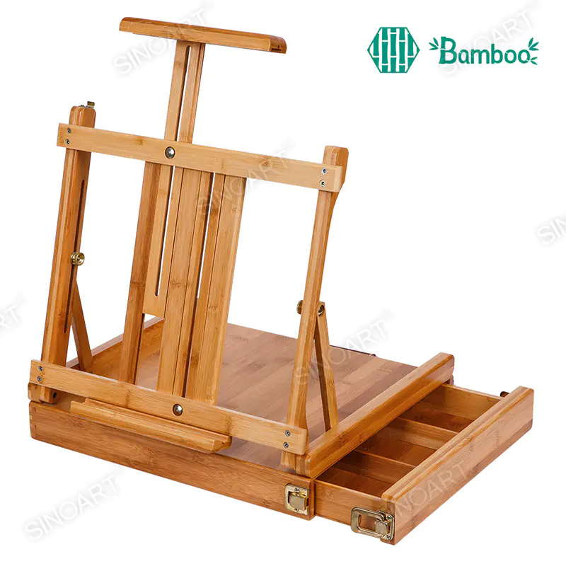 Portable Bamboo Sketchbox Easel with Storage Drawer