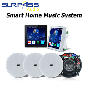 Smart Home Multi Room Music System Ceiling Speakers and Touch Screen Voice Control Wall Amplifier